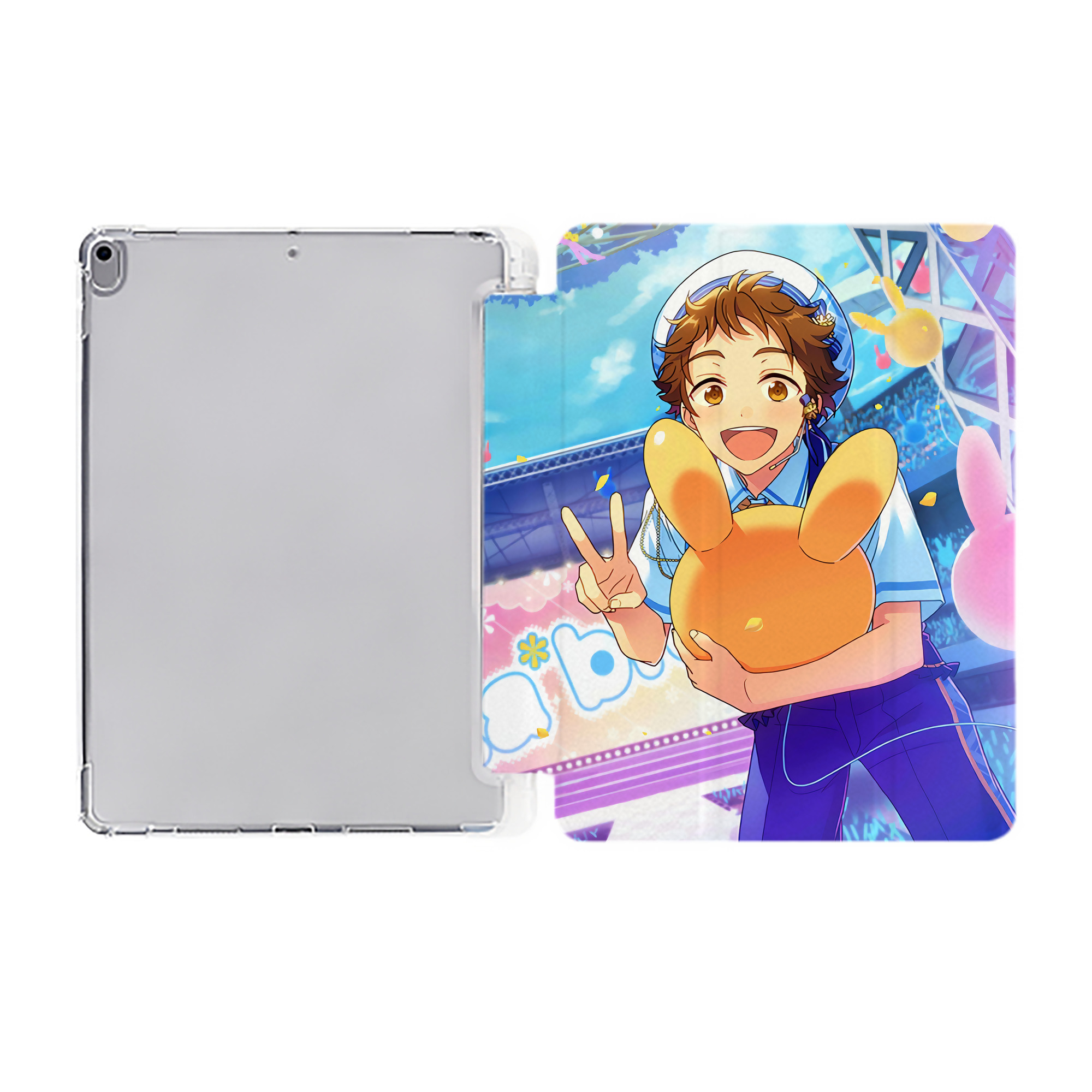 （画像用） あんさんぶるスターズ! Ensemble Stars IPad ケース ペン収納付き 三つ折りスタンド PUレザー×シリコン 対応機種9.5/10.5/10.9インチ